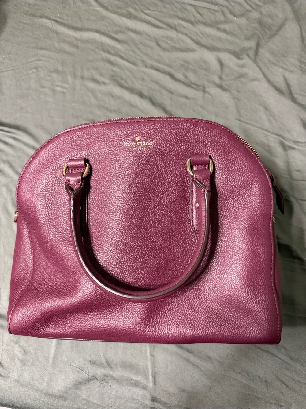 kate spade Plum Pebbled Leather Dome Satchel